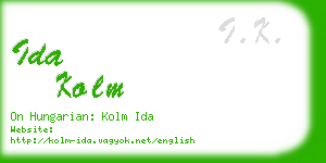 ida kolm business card